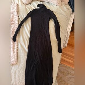 Express Black Long Sleeve Turtle Nevk Dress